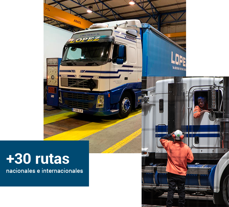 Composición imágenes camiones - Transportes nacionales