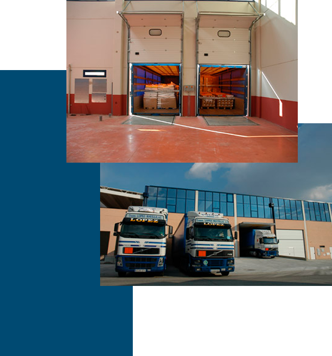 Composición imágenes camiones - Envío de mercancías